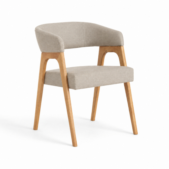 Chaise 'Alba' - Naturel/Gris