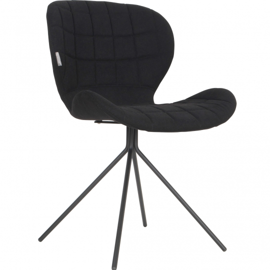 Chaise 'Omg' - Velours/Noir