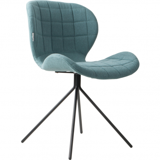 Chaise 'Omg' - Velours/Bleu