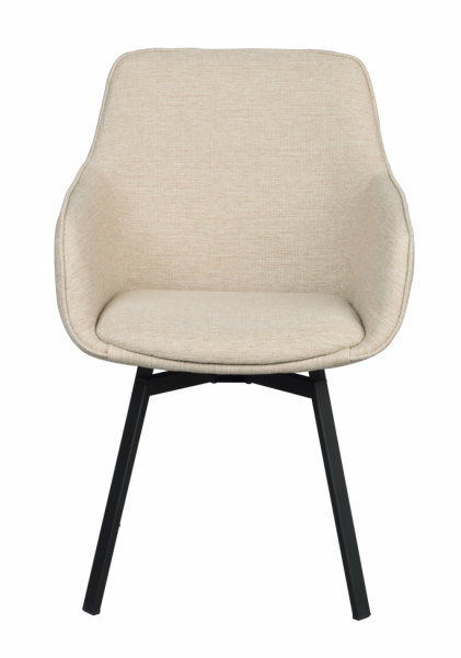 Fauteuil 'Alison' - Beige clair/noir