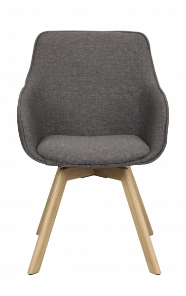 Fauteuil 'Alison' - Gris/chêne