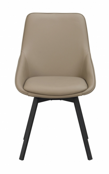 Chaise 'Alison' Cuir - Beige/noir