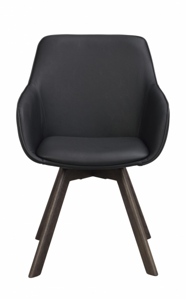Fauteuil 'Alison' Cuir - Noir/marron