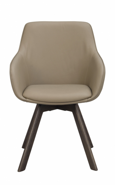 Fauteuil 'Alison' Cuir - Beige/marron