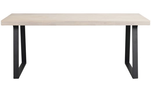 Table à manger 'Brooklyn' 170x95cm - Pigmenté en blanc/Noir U-pieds