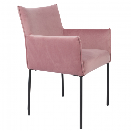 Fauteuil 'Dion' - Velours/Rose