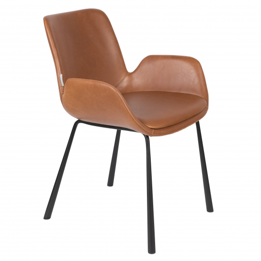 Chaise 'Brit' - Cuir/Marron