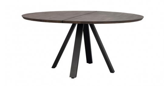 Table à manger 'Carradale' Ronde 150cm - Marron/Pieds en V