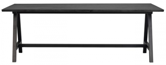 Table à manger 'Carradale' 220x100cm - Noir/A-pied