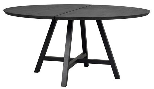 Table à manger 'Carradale' Ronde 150cm - Noir/X-pied