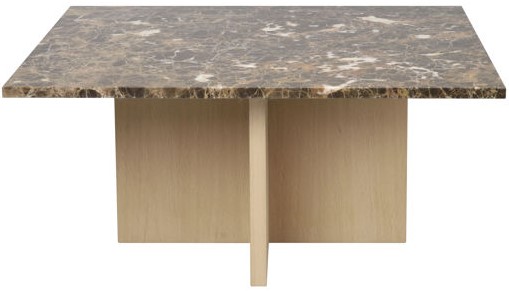 Table basse 'Brooksville' 90x90cm - Brun/Blanc pigmenté