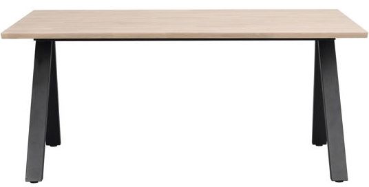 Table à manger 'Carradale' 170x100cm - Pigmenté blanc/Pieds en V