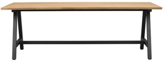 Table à manger 'Carradale' 220x100cm - Chêne/Pieds en A