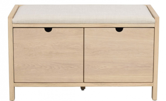 Banc d'entrée 'Hillmond' 80cm - Chêne clair