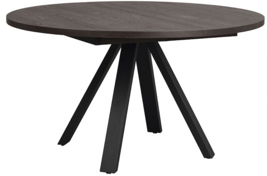 Table à manger 'Maddock' Ronde 135cm - Chêne foncé