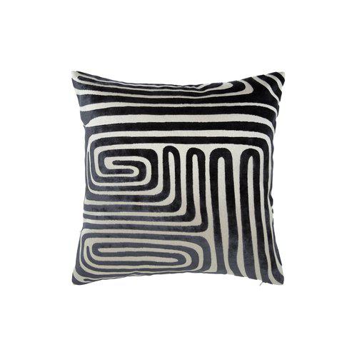 Housse de coussin 'Molly' 45x45 - Gris/Noir