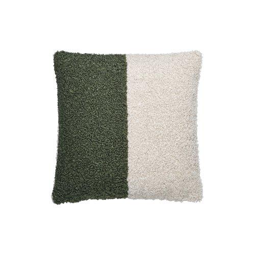 Housse de coussin 'Teddy' 45x45 - Vert/Blanc
