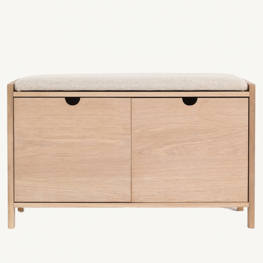 Banc d’entrée 'Mellby '- Blanc pigmenté
