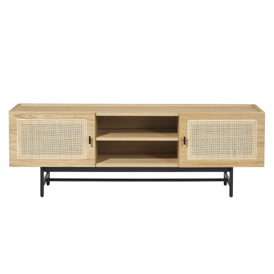 Meuble TV 'Stil' - Naturel/Noir