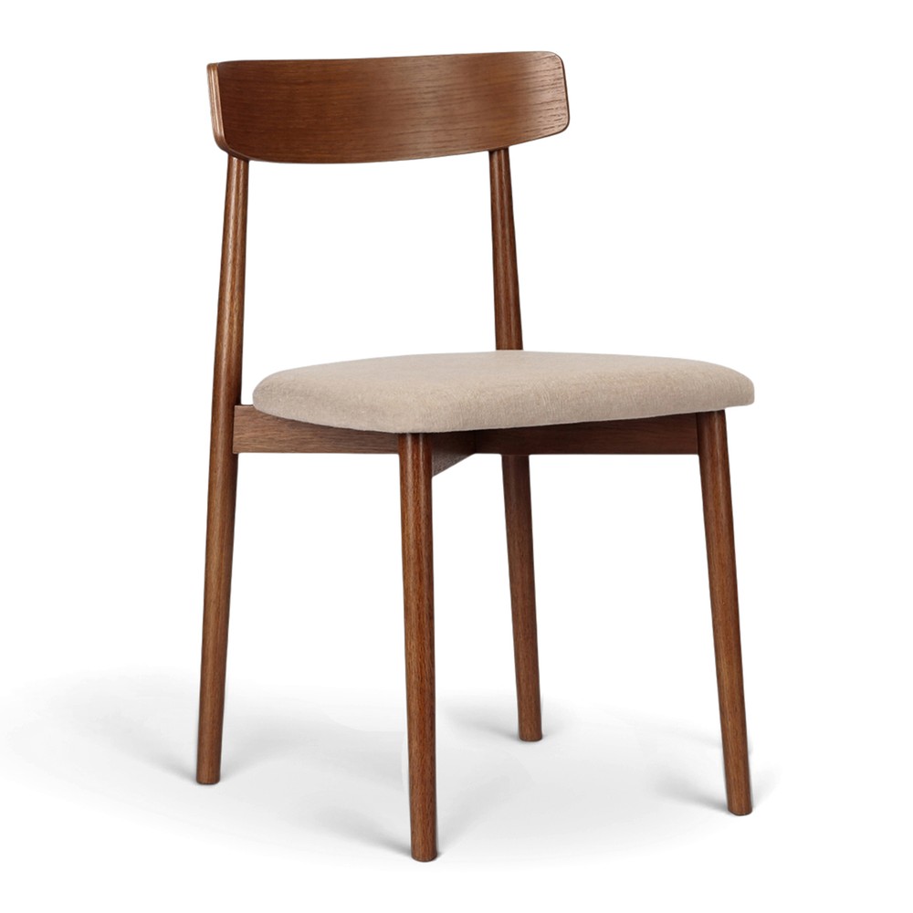 Chaise 'Ystad' - Noyer/beige