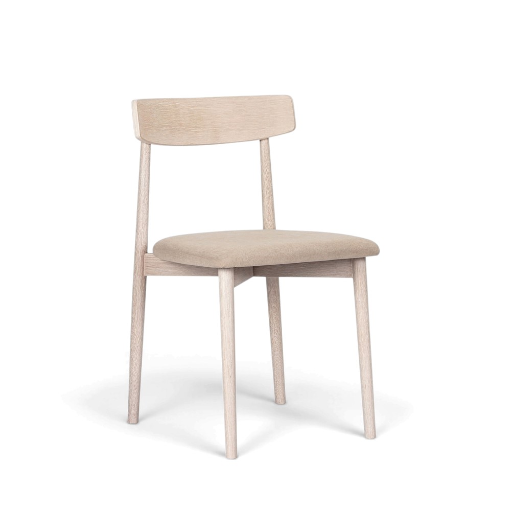 Chaise 'Ystad' - Chêne blanc/Beige