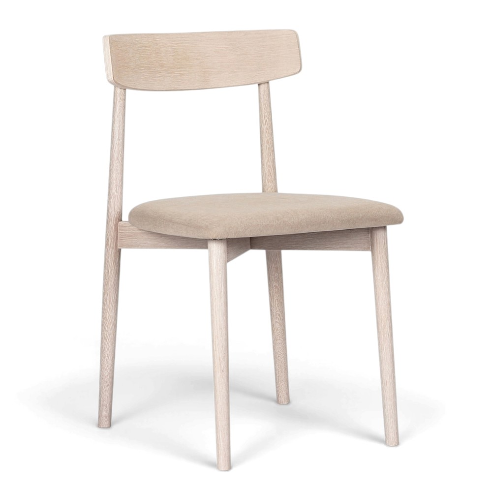 Chaise 'Ystad' - Chêne blanc/Beige
