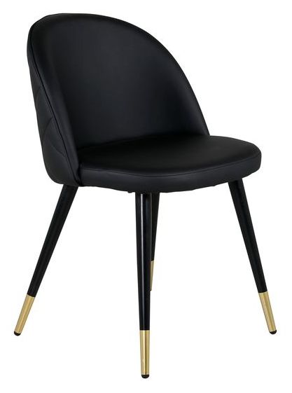 Chaise 'Elverum' - Cuir noir