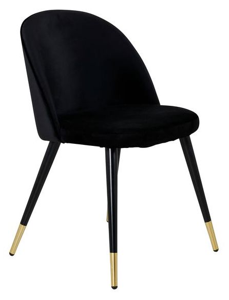 Chaise 'Elverum' - Noir/Brass