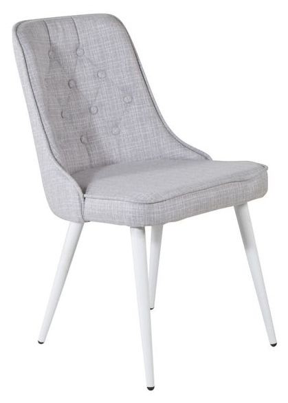 Chaise 'Elverum Deluxe' - Gris clair/Blanc