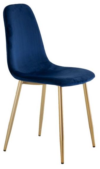 Chaise 'Eidsberg' - Bleu/ Laiton