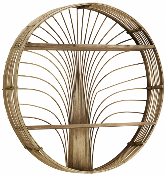 Étagère murale circulaire 'Bamboo' - Rotin