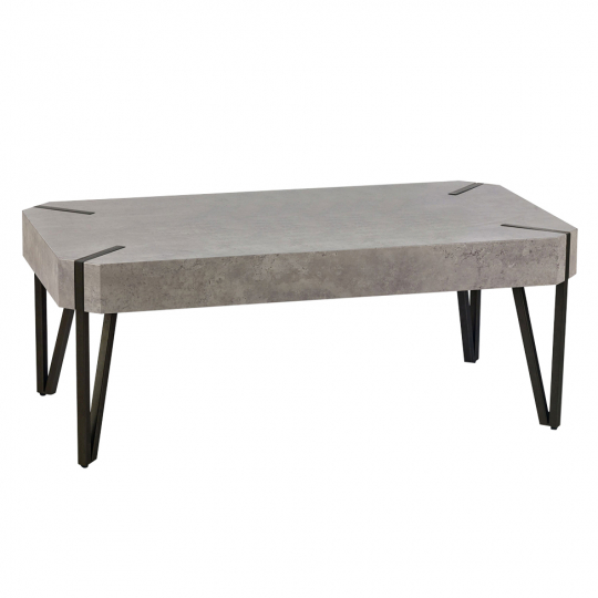 Table basse 'Rustik' 110x60cm - Noir/Gris
