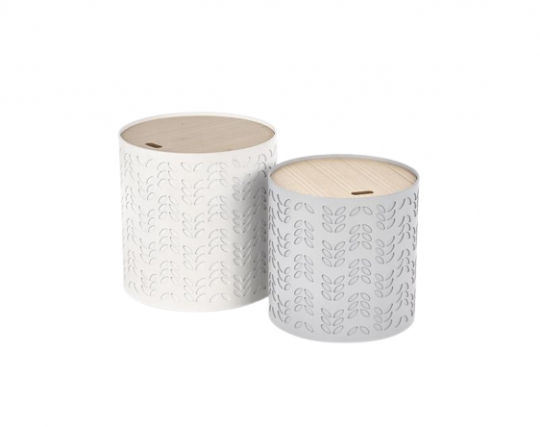 Lot de 2 Boîte de rangement 'Alba' - Gris/Blanc
