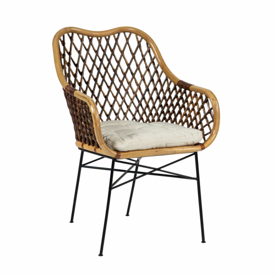 Chaise 'Lauren' - Naturel/Noir