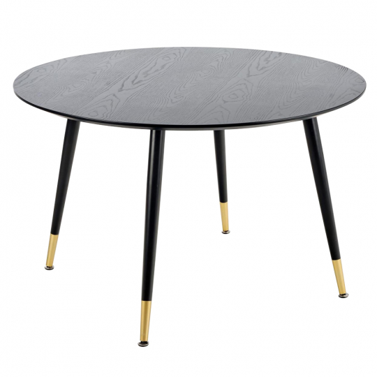 Table à manger 'Noir' Ronde 120cm - Noir/Or