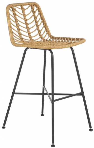 Tabouret 'Cane' - Nature/Noir