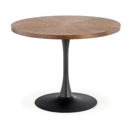 Table à manger 'Carmelo' Ronde 110cm - Bois/Noir