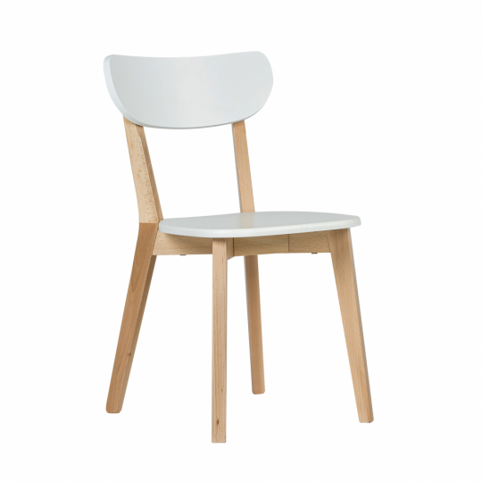 Chaise 'Nord' - Blanc/Bois