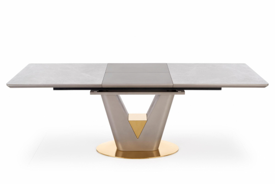 Table à manger 'Valentino' 160-220cm - Gris/laiton