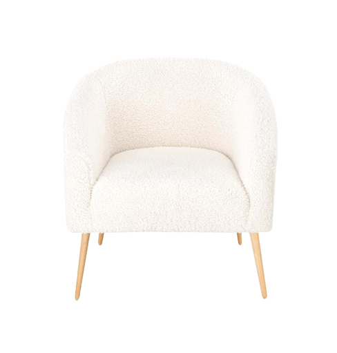 Fauteuil 'Lugnet' - Crème/Nature