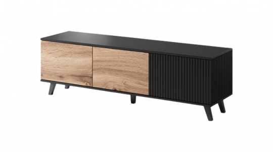 Meuble TV 'Othem' small - Noir/Chêne