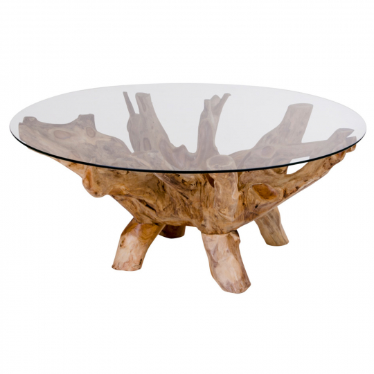 Table basse 'Amazonas' - Naturel/Verre