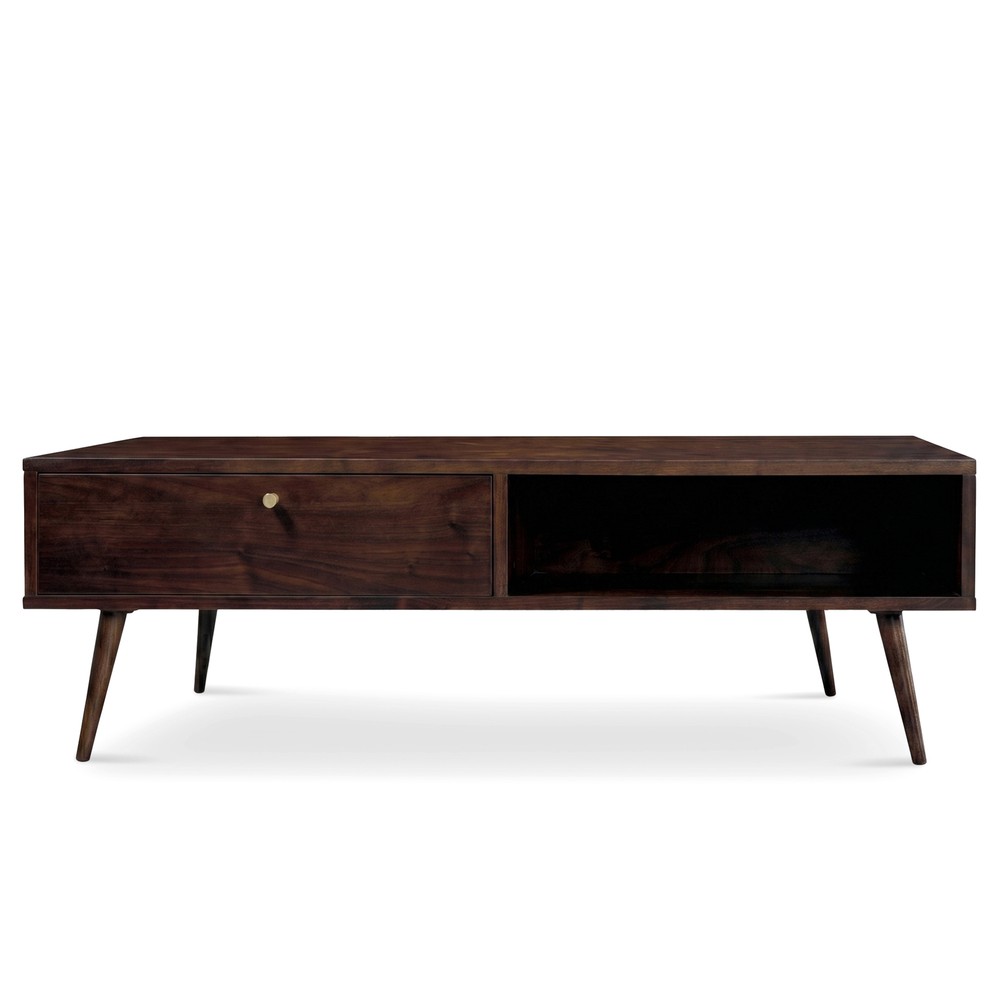 Table basse 'Prime' - Noyer/Laiton