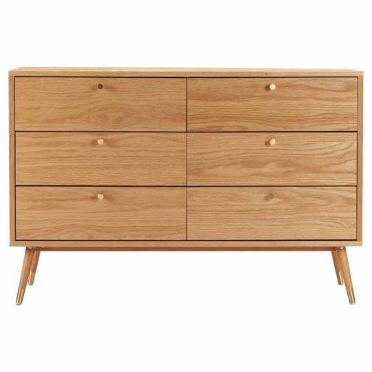 Commode 'Prime' 6 tiroirs - Chêne