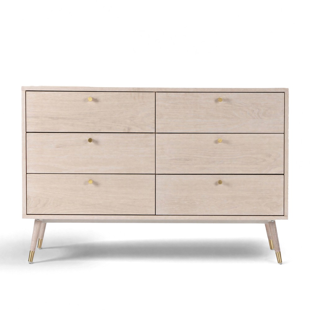Commode 'Prime' 6 tiroirs - Chêne blanc