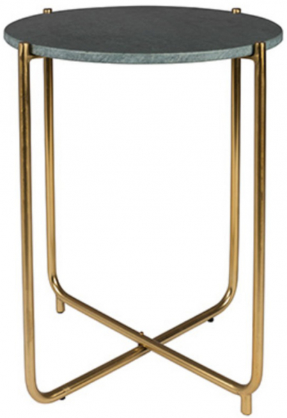 Table d'appoint 'Timpa' - Marbre vert/Laiton