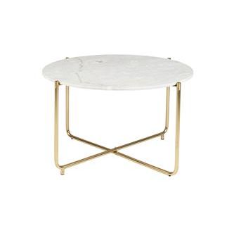 Table basse 'Timpa' Ronde 70cm - Marbre/Or