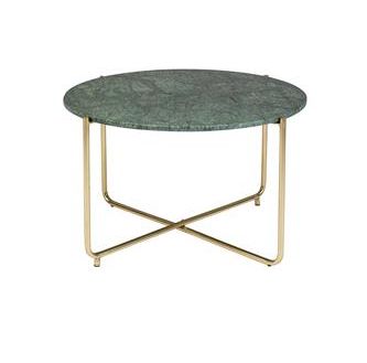 Table basse 'Timpa' Ronde 70cm - Marbre vert/Or