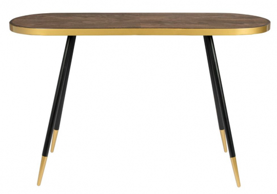 Table console 'Denise' - Noir/Laiton