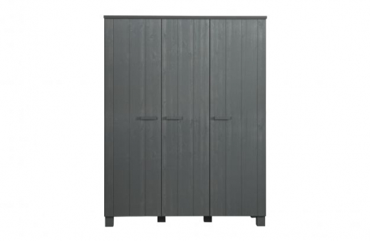 Armoire 'Dennis' 3 portes - Gris acier